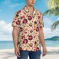 thumbnail image 3 of Honeii gold Skull Guitar record Print Men’s Hawaiian Shirt,Classic Button-Down Short Sleeve Shirt, for Beach, Vacation, and Outdoor Activities,X-Large, 3 of 7