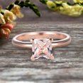 thumbnail image 1 of Startling Morganite Solitaire Engagement Ring On 10k Rose Gold 1 Carat Cushion Cut Heart Prong Promise Band Anniversary Gift, 1 of 7