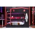 thumbnail image 6 of Newest Family Size for Large Families & Shared Rooms Organized Living Solid Wood Queen over Queen Bunk Bed with Storage Drawers and Shelves,Black & Red, 6 of 11