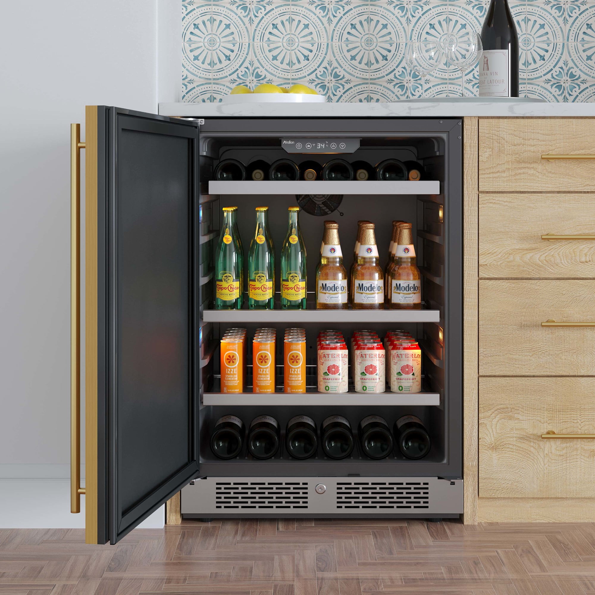 Avallon Awbc242lh 24" Wide 14 Bottle Capacity And 82 Can Capacity Left Hinge Wine And
