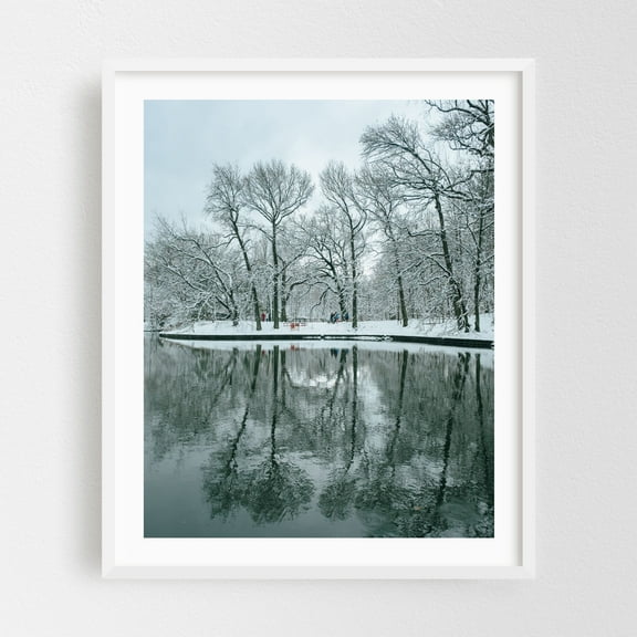 Prospect Park Lake, Brooklyn - Brooklyn New York Photography White Framed Wall Art Print 16 x 20 inches