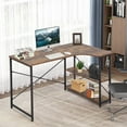 thumbnail image 2 of BestOffice 47” Extra Large Gaming Desk, Modern Computer Table, Simple Executive Study Workstation for Home Office or Small Spaces, Brown, 2 of 7