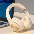 thumbnail image 2 of Clearance! Wireless Bluetooth Noise Cancelling Headphones, Over Ear Bluetooth Headphones, HD Call Low Delay, HiFi Stereo Sound, Wired & Wireless Modes, Folding Headset, for Travel, Home, Work Beige, 2 of 6