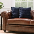 thumbnail image 2 of Chanasya 2-Piece Ruched Royal Faux Fur Pillow Cover Set - Fuzzy Plush Elegant Throw Pillow for Sofa Chair Couch and Bed with Reversible Velvet (18x18 Inches) Blue Chaorcoal, 2 of 2