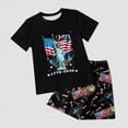 thumbnail image 5 of HCNTES Baby Boys Girls Independence Day Short Sleeved Two piece Set With Cute Cartoon Pattern Kids Girl Boy Spring Summer Outfit 2T 3T 4T 5T(H03-Black,7-8 Years), 5 of 7