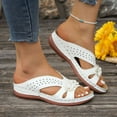 thumbnail image 7 of Summer Slippers for Women Arch Support Wedge Open Toe Slip On Peep Toe Sandals Summer Casual Daily Women Beach Fashion Slippers Lazy Shoes, 7 of 7