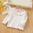 thumbnail image 6 of Mnyotv Cute Bow Ruffle Tops for Girls Fall Clothes Long Sleeve Thermal Undershirts Top Size 12-18 Months, 6 of 7