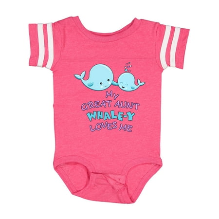 

Inktastic My Great Aunt Whale-y Loves Me Gift Baby Boy or Baby Girl Bodysuit