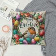 thumbnail image 2 of Wuche  Easter Pillow Case Rabbit Bunnies with Eggs Canvas Pillow Cover, Spring Season's Sofa Bed Throw Cushion Cover Decoration, 2 of 5