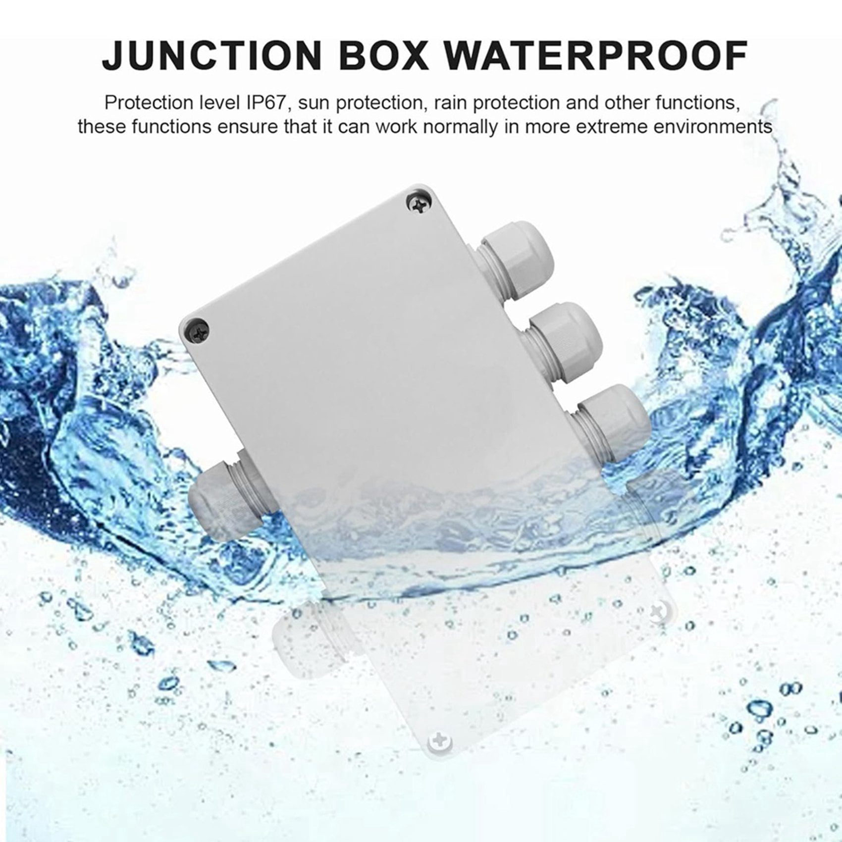 4X IP66 Waterproof Junction Box 2 in 4 Out Waterproof Electrical Box for Diameter 4-8 mm Wire