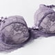 thumbnail image 3 of Gibobby Lencería sexy para mujer Conjunto de lencería sexy con pantalones cortos, sexy cierre frontal, malla negra, manga larga, body para mujer(Morado, 75C), 3 of 5