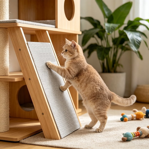 Alfombrilla rascadora adhesiva recortable para gatos, ideal para muebles, paredes, soportes para árboles y escaleras. Almohadilla protectora de tela para rascar.