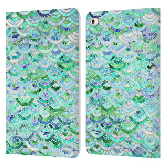 Head Case Designs Officially Licensed Micklyn Le Feuvre Marble Patterns Mosaic In Mint Quartz And Jade Leather Book Wallet Case Compatible with Apple iPad mini (2019)