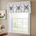 thumbnail image 6 of 2 Pack Black and Valance for Window White Frame Butterfly Sun Moon Kitchen Valance Rod Pocket Short Curtain Topper Decorative Window Treatment for Living Room Bedroom 54"x18", 6 of 8