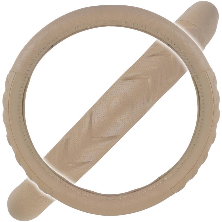 GripDrive Pro Ridged Cushion Grip Synthetic Leather Car Steering Wheel