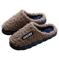 thumbnail image 5 of Gubotare Bedroom Slippers for Men Slippers Winter Mens Fluffy Plush Slippers Cute Cartoon House Slippers Cuddly Warm Shoes Indoor Outdoor Size 8 (Coffee,8), 5 of 5