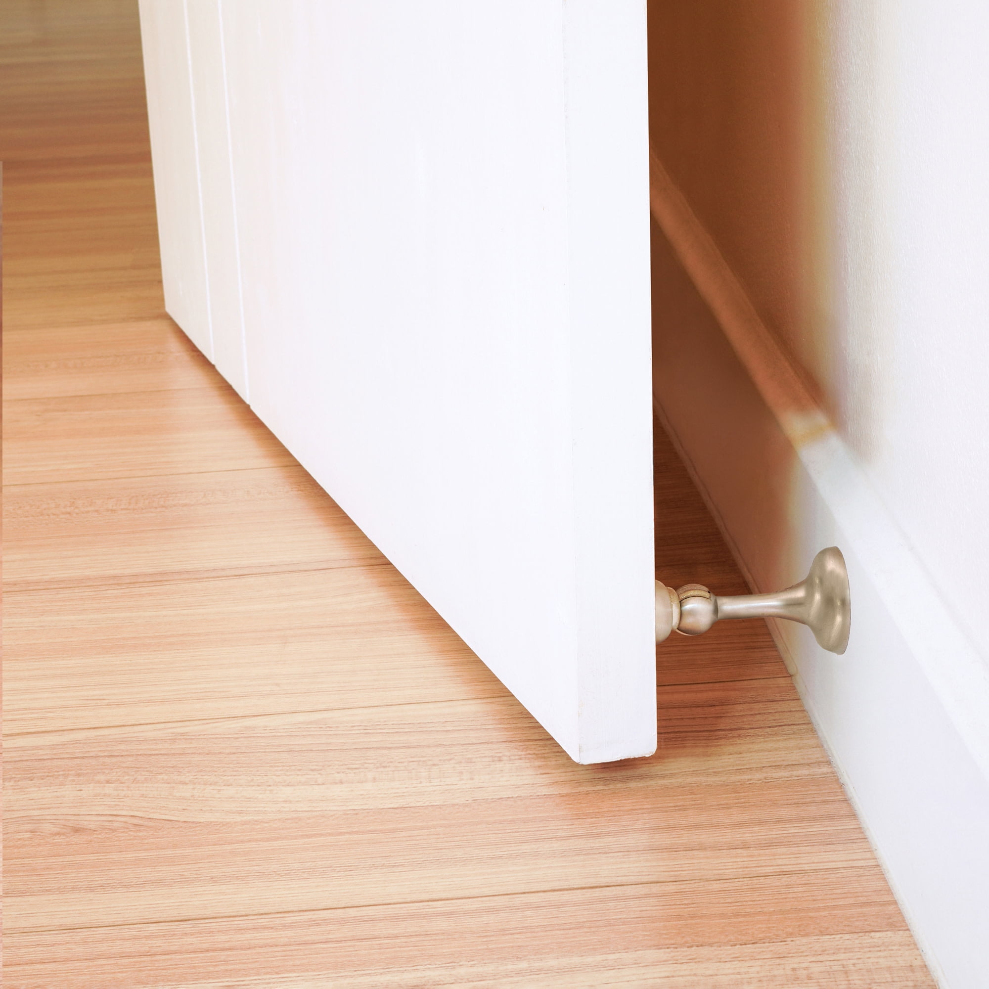 Design House 2-Pack Magnetic Door Stop Wall Protectors with Magnetic Tip, Satin Nickel