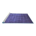 thumbnail image 2 of Ahgly Company Machine Washable Indoor Square Oriental Blue Industrial Area Rugs, 7' Square, 2 of 4
