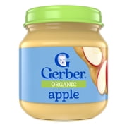 Gerber Organic Stage 1 Baby Food, Apple Puree, 4 oz Jar (10 Pack)