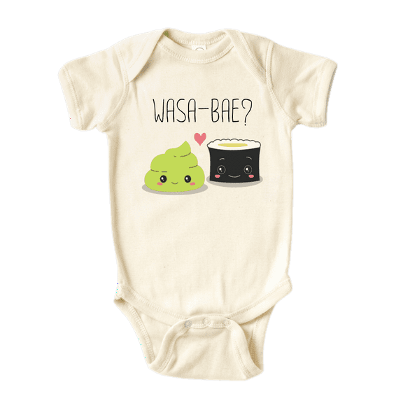 Wasa-Bae Wasabi Baby Bodysuit, Newborn Outfit, Baby Clothes, Gift for Children 12m Natural