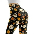 thumbnail image 5 of DISNIMO Skull Flower Printed High Waisted Yoga Pants for Women, Tummy Control Yoga Pants Leggings Stretch Workout Yoga Pants for Yoga Gym, Black, 3XL, 5 of 6