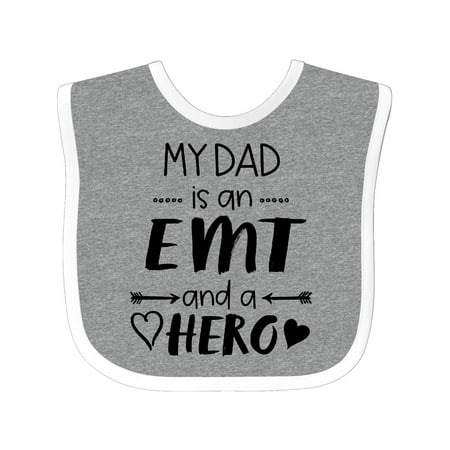 

Inktastic My Dad is an EMT and a Hero Gift Baby Boy or Baby Girl Bib