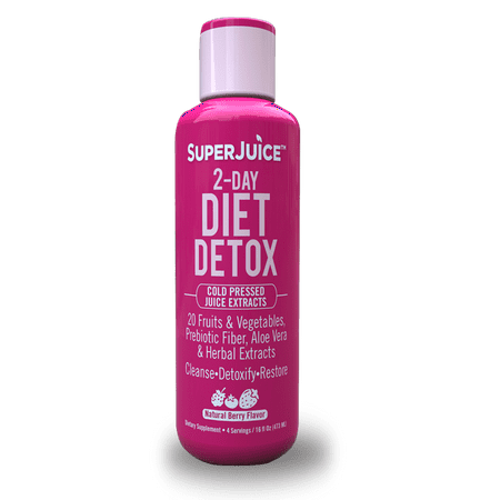2 Pack SuperJuice 2-Day Diet Detox Cold Pressed Cleansing Juice Berry 16oz Each