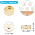 thumbnail image 2 of 10 Pcs 11×4.5mm Brass Enamel Beads with Symbol Flat Round Beads Spacer Metal Loose Beads for Necklace Bracelet - White & Golden, 2 of 7