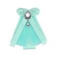 thumbnail image 1 of INSPIRAR CHIC Accesorios de pajarita de broche para mujer con cristal y cinta de perlas, pajarita azul aqua, talla única, 1 of 4