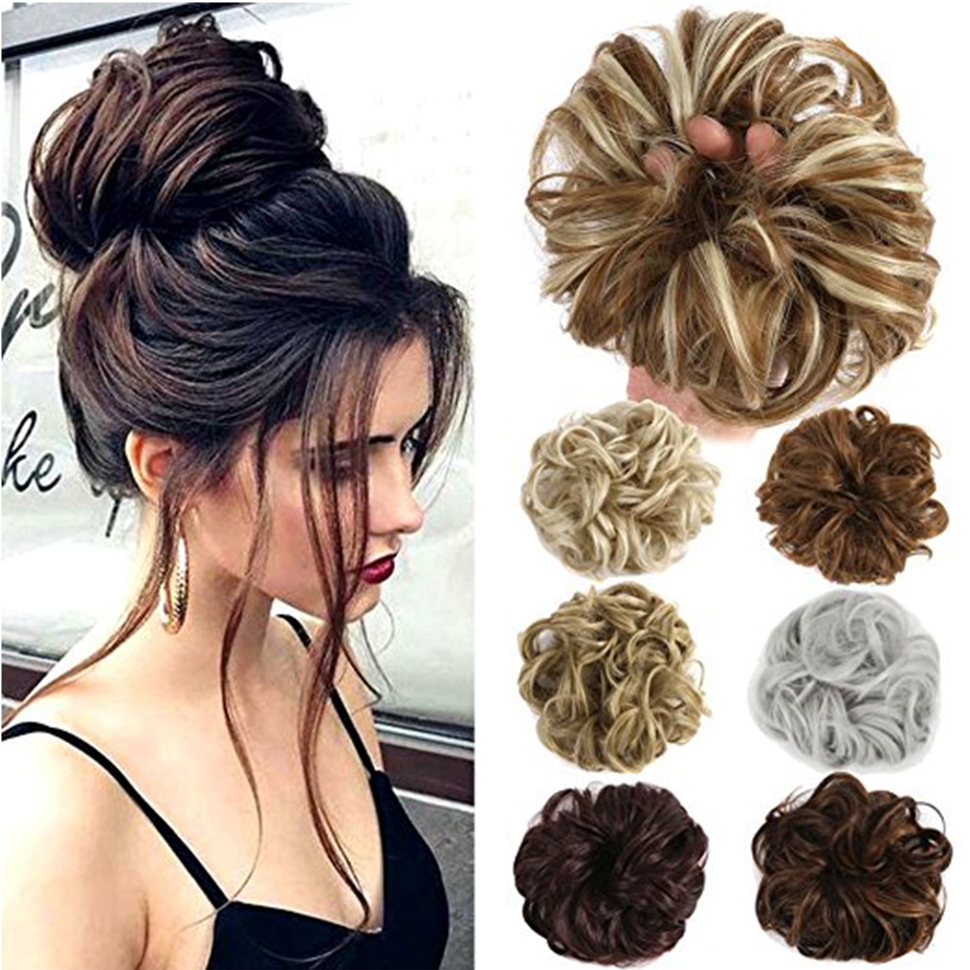 Elegant Woman Donut Ponytail Synthetic Hair Pieces and Buns Big Hair Messy  Dish Hair Bun Ponytail Extensions Chignon 