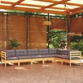 thumbnail image 4 of vidaXL 7 Piece Patio Lounge Set with Cream Cushions Solid Pinewood, 4 of 17
