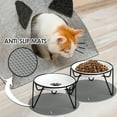 thumbnail image 4 of Elevated Cat Bowl,Raised Ceramic Cat Food Bowls with with Non-Slip Mat,Whisker Fatigue Cat Bowl Elevated Dishwasher Safe Cat Dishes for Indoor Cats, Kitten, Puppies and Small Dogs (1 Fish+1 Paw), 4 of 7