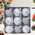 thumbnail image 2 of Luoshdecor 9PCS Christmas Ball Ornaments, White Shatterproof Christmas Decorations Tree Sliver Balls,for Xmas Trees Wedding Party Home Holiday Decor 3.15 in, 2 of 6