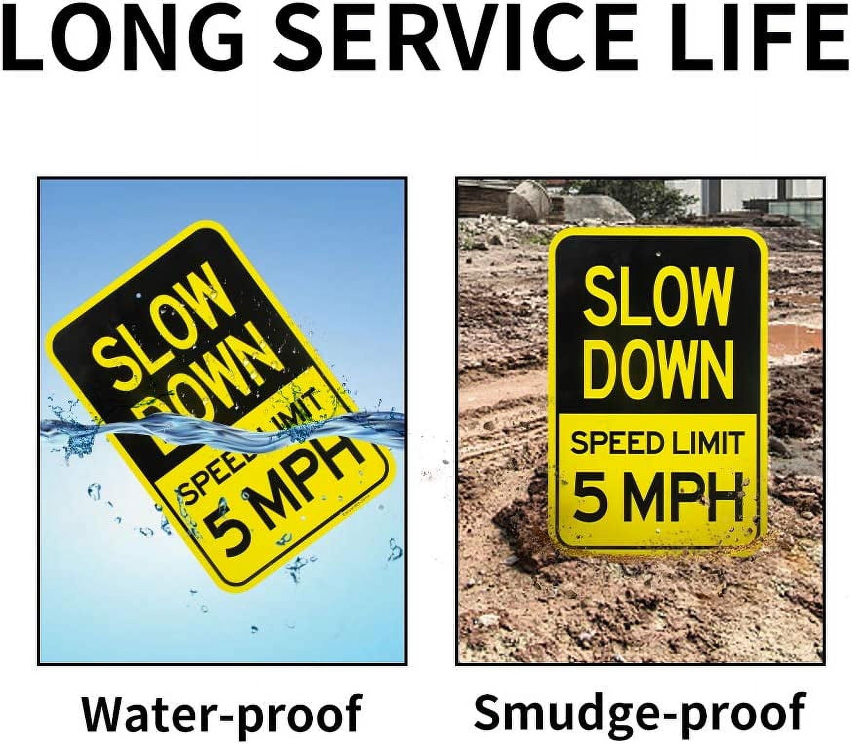 Slow Down Speed Limit Sign 5 MPH, 12 Slow Down Speed Limit Sign 5 MPH, 12