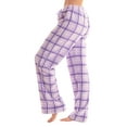 thumbnail image 2 of Just Love Women's Plush Pajama Pants - Soft and Cozy Lounge Pants (Purple - Plaid, 3X), 2 of 3
