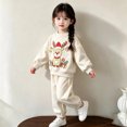 thumbnail image 6 of Enjoytime Christmas Girls Outfits Print Long Sleeve Crewneck Sweatshirt with Pants 2 Piece Set Cute Holiday Kids Toddler Clothes, 6 of 7
