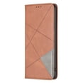 thumbnail image 2 of Case for iPhone 17,Rhombus Pattern Flip Wallet Leather Case with Card Holder Magnetic Closure Shockproof Kickstand Protective Phone Cases Cover,Brown,For iPhone 17, 2 of 10