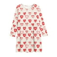 thumbnail image 4 of SBYOJLPB Childrens Dress Girls Valentine's Day A Line Dress Long Sleeve Stretchy Twirly Skater School Recital Round Neck​, 4 of 5