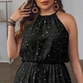 thumbnail image 4 of Women's Halter Neck Floral Print Romper Casual Summer Tie Back Shorts Jumpsuit, 4 of 9