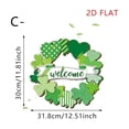 thumbnail image 2 of karymi St Patricks Day Wooden Wreath Door Hanger Welcome Greeting Sign Holiday Decoration Handcrafted Wooden Front Porch Wall Decor Living Room Decor Family Gifts, 2 of 4