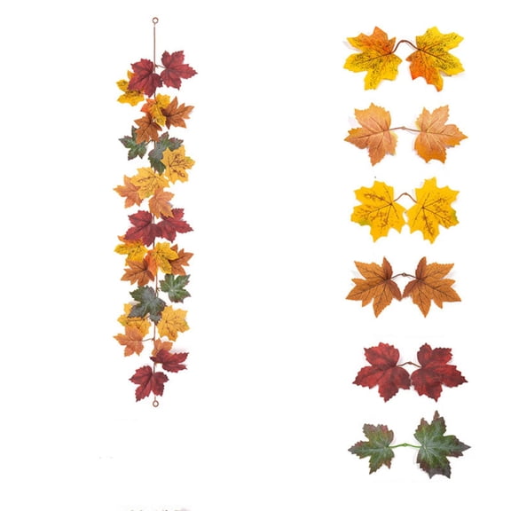 Artificial Maple Leaves, Fall Maple Leaf Branches, Faux Autumn Foliage For Halloween, Thanksgiving, Vase Fillers & Home Table Decor Multicolor D