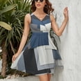 thumbnail image 3 of Abstract Geometric Art Blue Black Grey Sleeveless Dress Women Summer Evening Dresses Ladies Sundress, 3 of 7