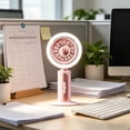 thumbnail image 2 of USB Rechargeable Handheld Fan for Desktop, Digital Display High Wind Personal Air Cooler, Portable Mini Air Circulator for Travel, Quiet Desk Air Cooler for Office Outdoor, 5 Speeds, 500mAh, 2 of 8