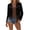 Black, variant on Women's Fringe Studs Boho Cardigan Long Sleeve Open Front Lightweight Casual V Neck Solid Color Block Soft Jacket S