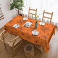 thumbnail image 2 of Halloween Spiderweb Rectangle Tablecloth Spider Web Orange Cobweb and Spiders Table Cloth Dining Table Cover for Home Kitchen Restaurant Party Buffet Picnic 60 x 84 Inch, 2 of 6