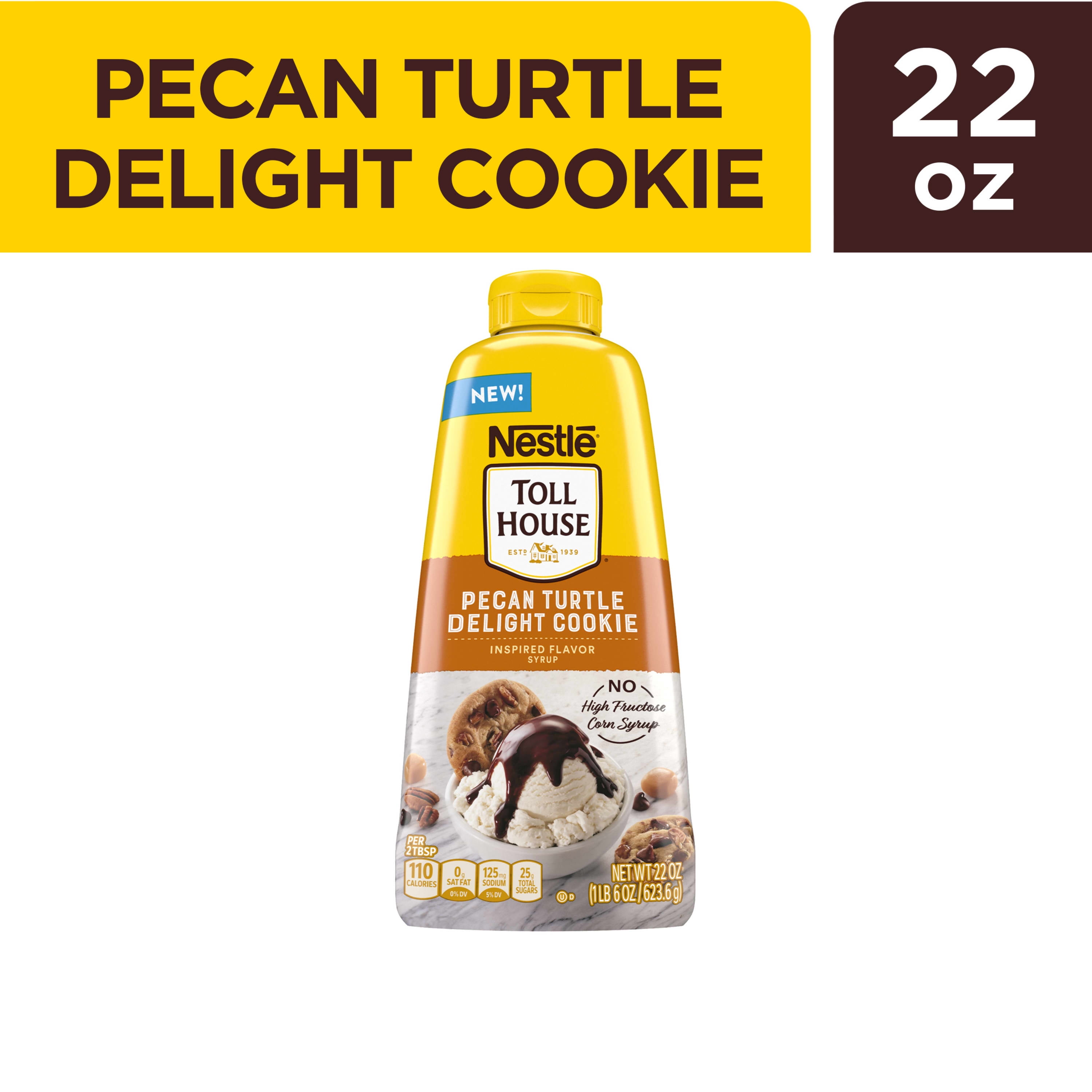 Nestle Toll House Pecan Turtle Delight Cookie Inspired Flavor Syrup, 1.375 lb