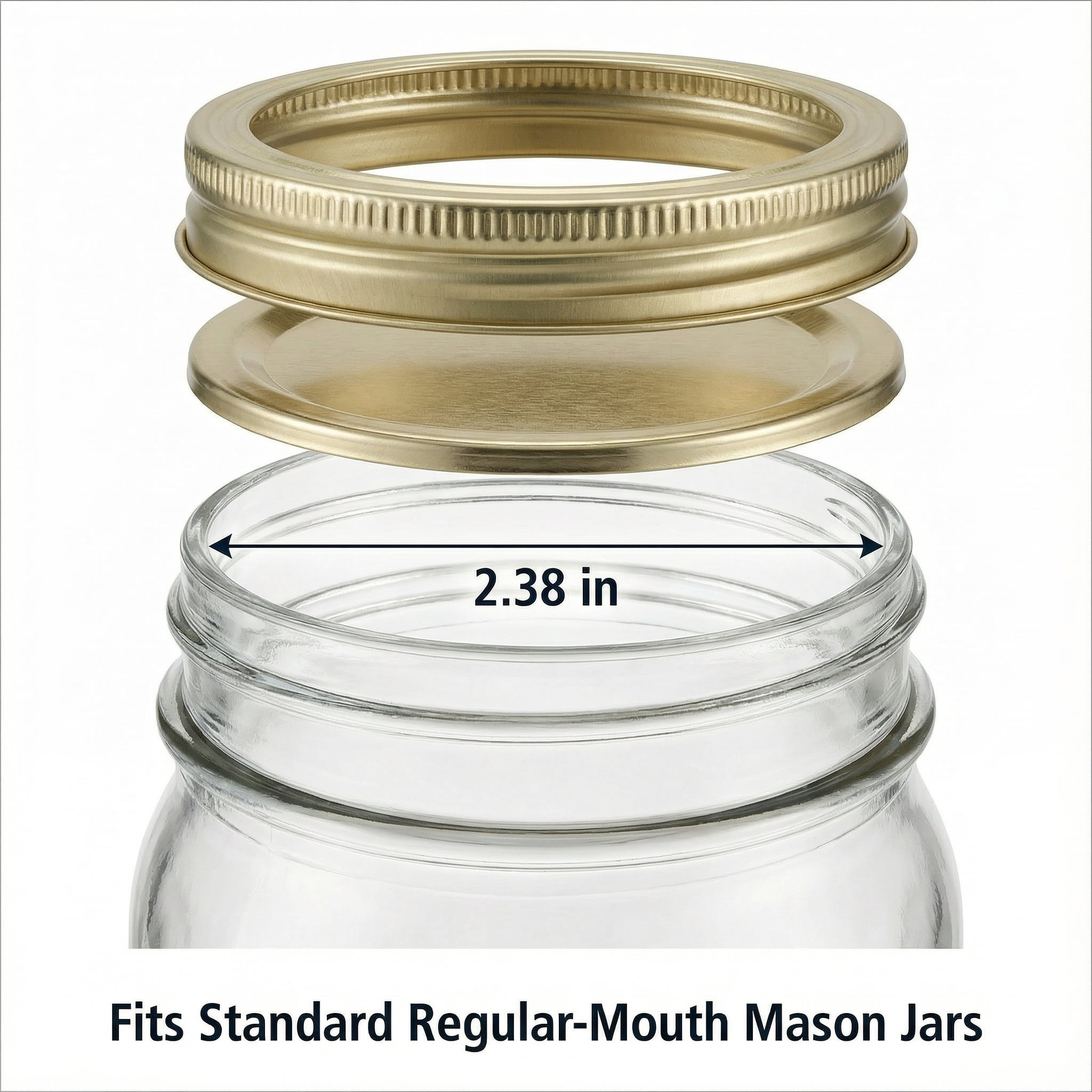 (2 pack) Mainstays 12-Pack Canning Jar Lids and Rings - Regular Mouth, Two-Piece Mason Jar Lids with Bands for Canning and Preserving, Fits All Brands Regular Mouth Mason Jars
