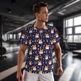 thumbnail image 3 of Wukai Corgi Lying With Moons And Stars Print Men's Short-Sleeved Mesh T-Shirt,Quick-Dry Short Sleeve Workout T-Shirt-X-Small, 3 of 8