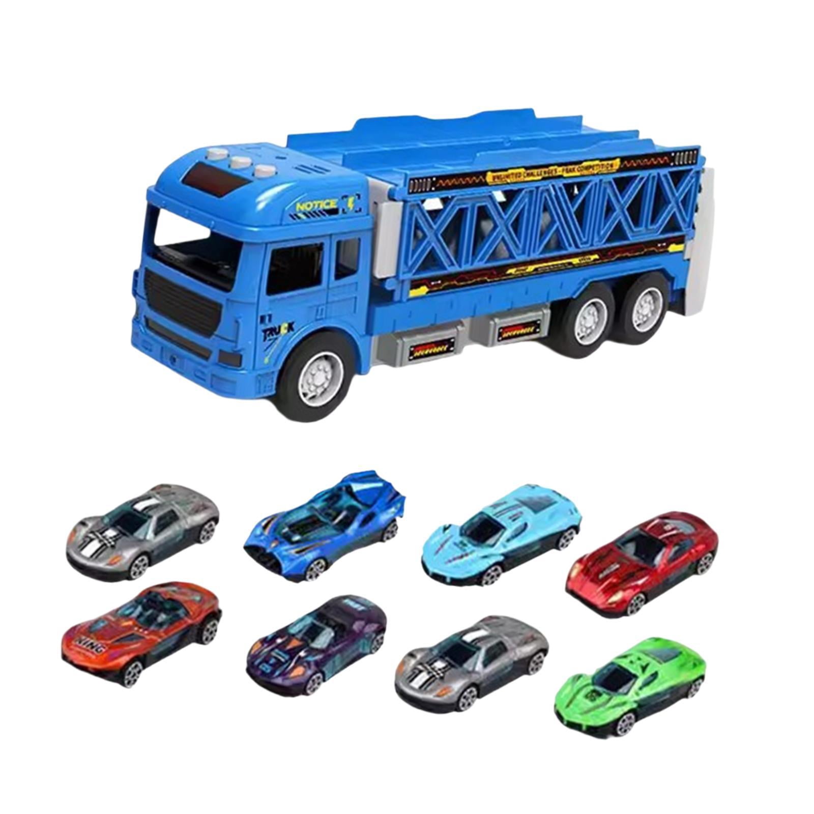 Camión Juguete Con 9 Coches De Carreras Y 12 Señales – Pista Plegable De 165 Cm Para Niños De 3 A 6 Años