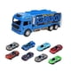 thumbnail image 4 of Camión de juguete plegable para niños con 6 coches de carreras, juego de juguetes para camiones transportadores para niños, regalos para niños y niñas Azul, 4 of 9